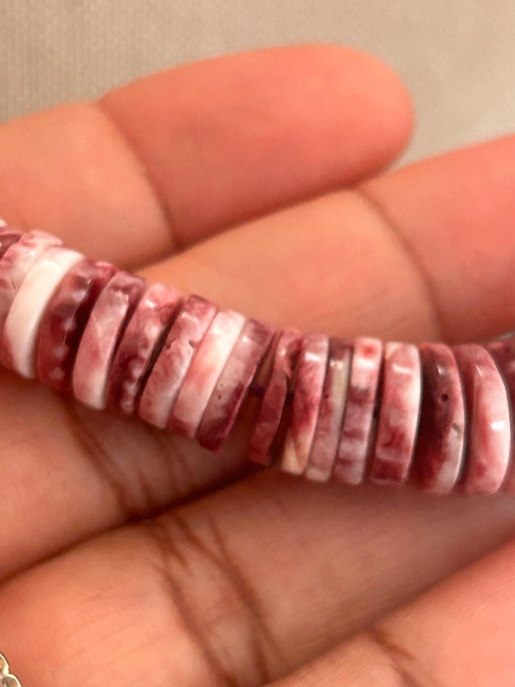 Rare 26" Natural Purple Spiny Oyster Heishi Master Strand