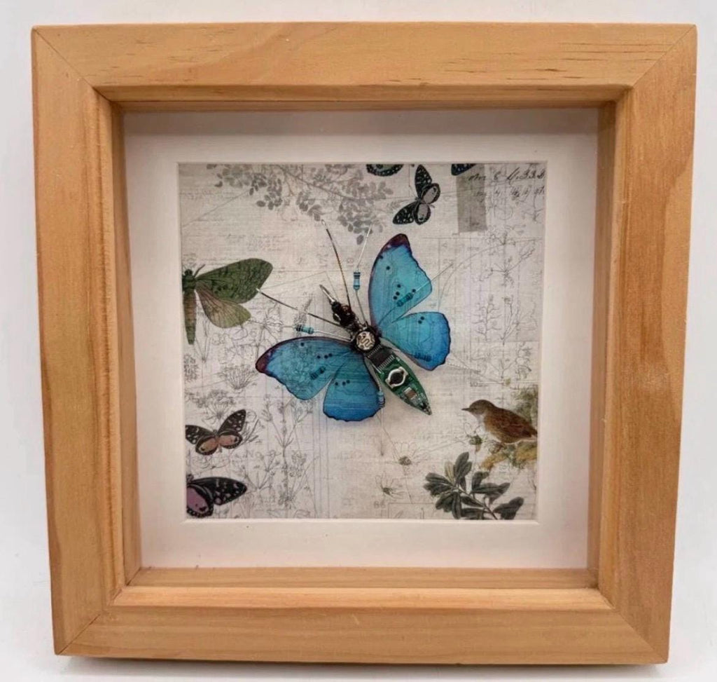 Julie Alice Chappell Circuit board butterfly - Signed and Framed