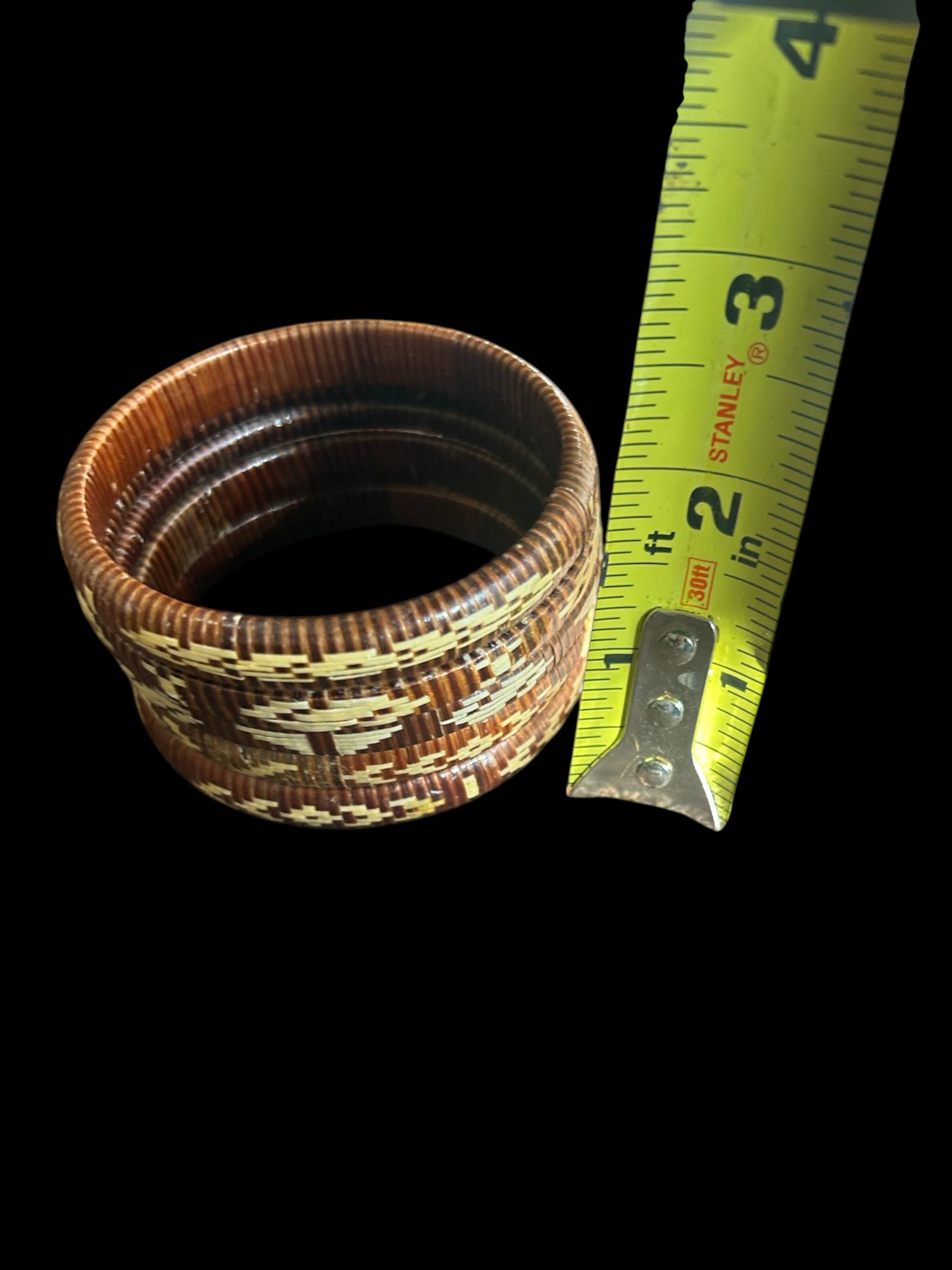 Vintage Lahu Tribal Bangle Bracelets Handwoven Rattan Cane Boho Ethnic Stack