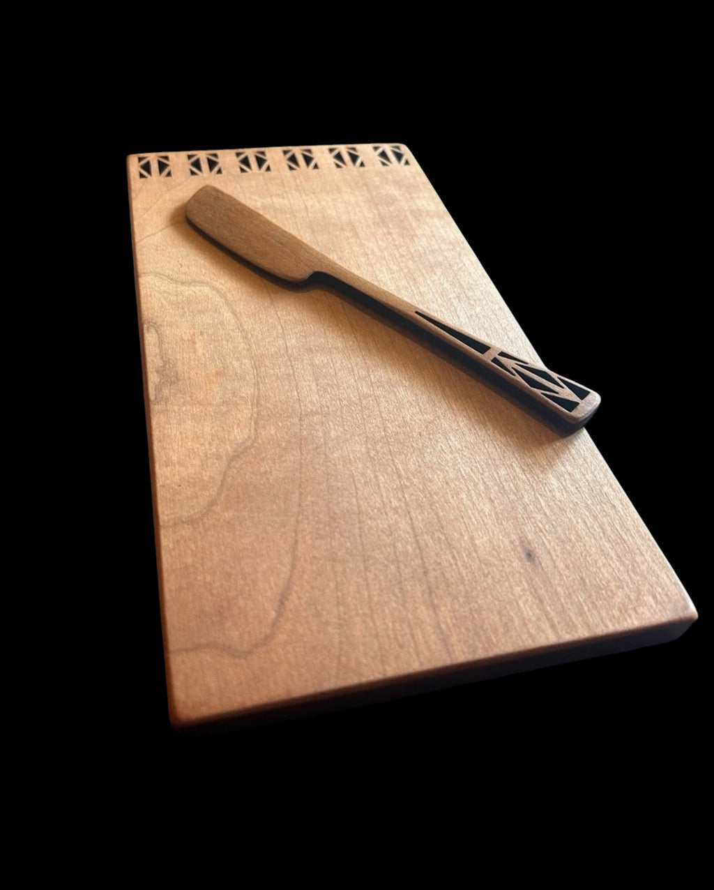 Moonspoon Butter Board & Spreader. Cheese Board. Handmade USA. Cherry Wood.