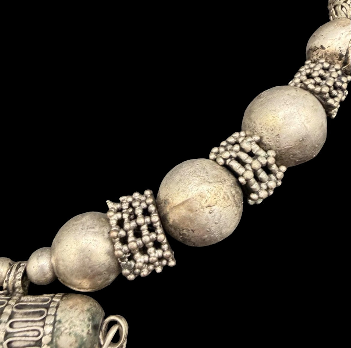 Antique Yemeni Bedouin Silver Hirz Amulet Jewelry Set — World Traveler Estate Find