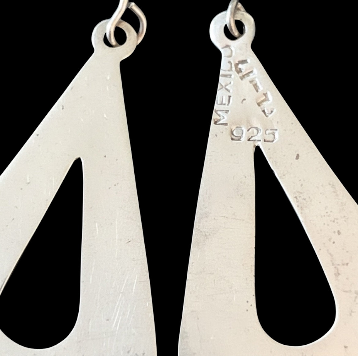 Vintage Taxco TL-17 Sterling Silver Abalone Teardrop Earrings ✨ Mexican 925 Silver Inlay Mosaic Boho Statement Dangle Drops