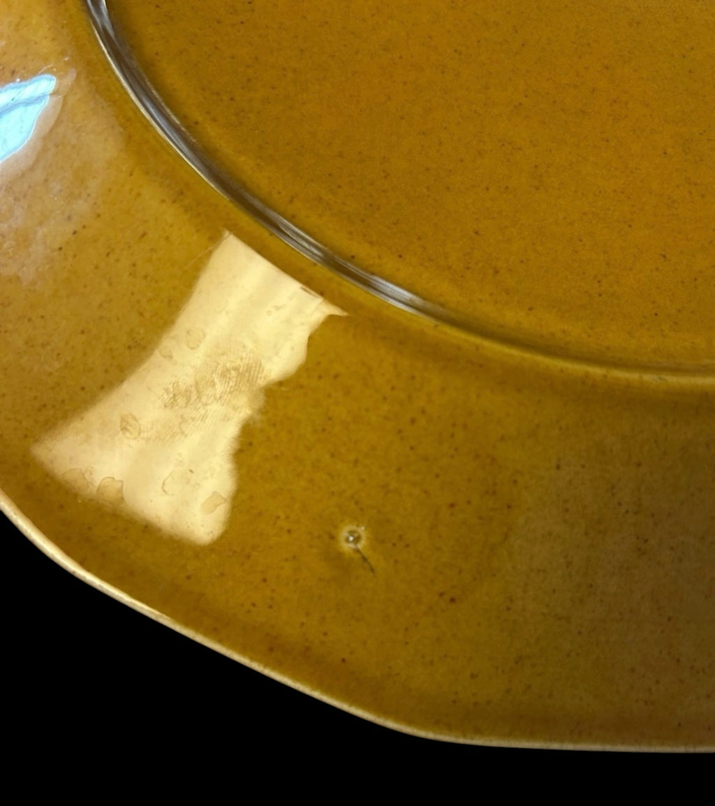 VTG MCM Homer Laughlin Milano Gold 12” Chop Plate Serving Platters - Pair of 2