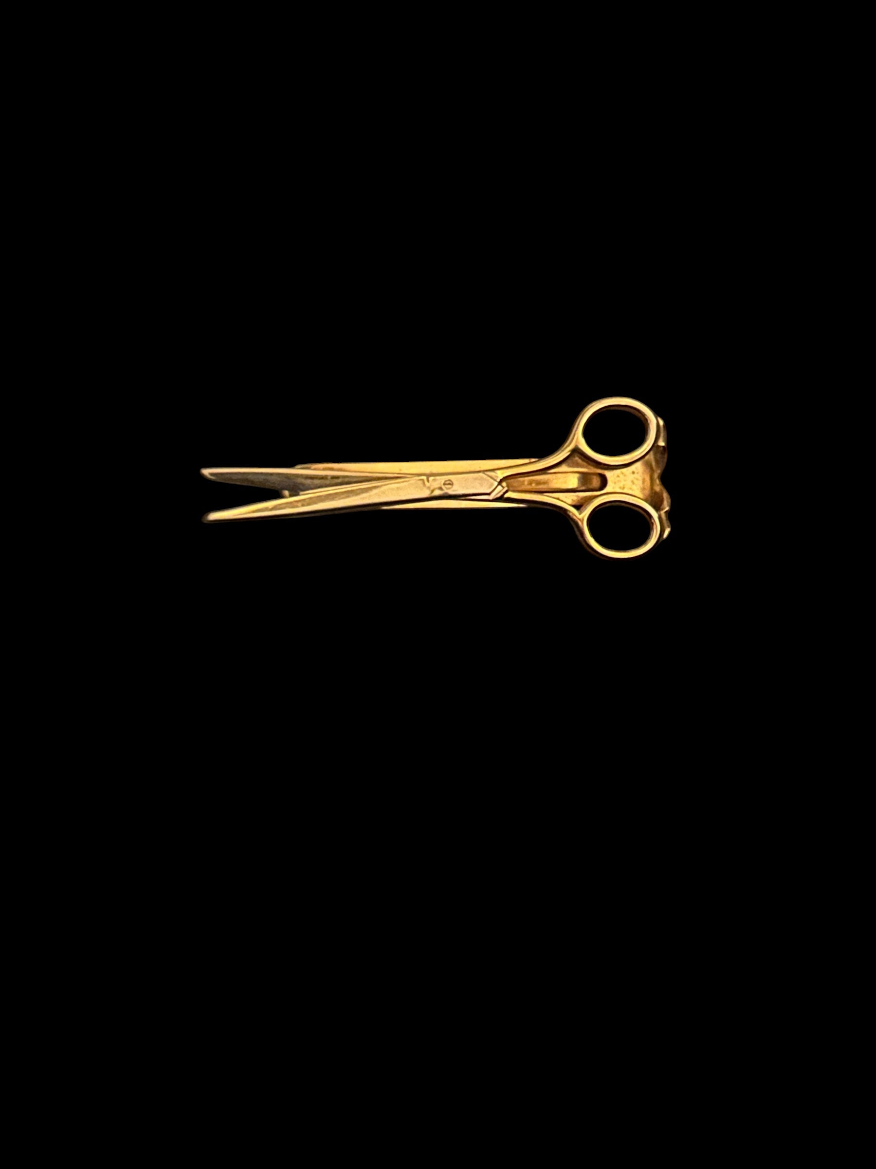 VTG Signed SWANK Tie Clip Lot - Gold Tone Scissors & Sleek Mid Century Bar Set