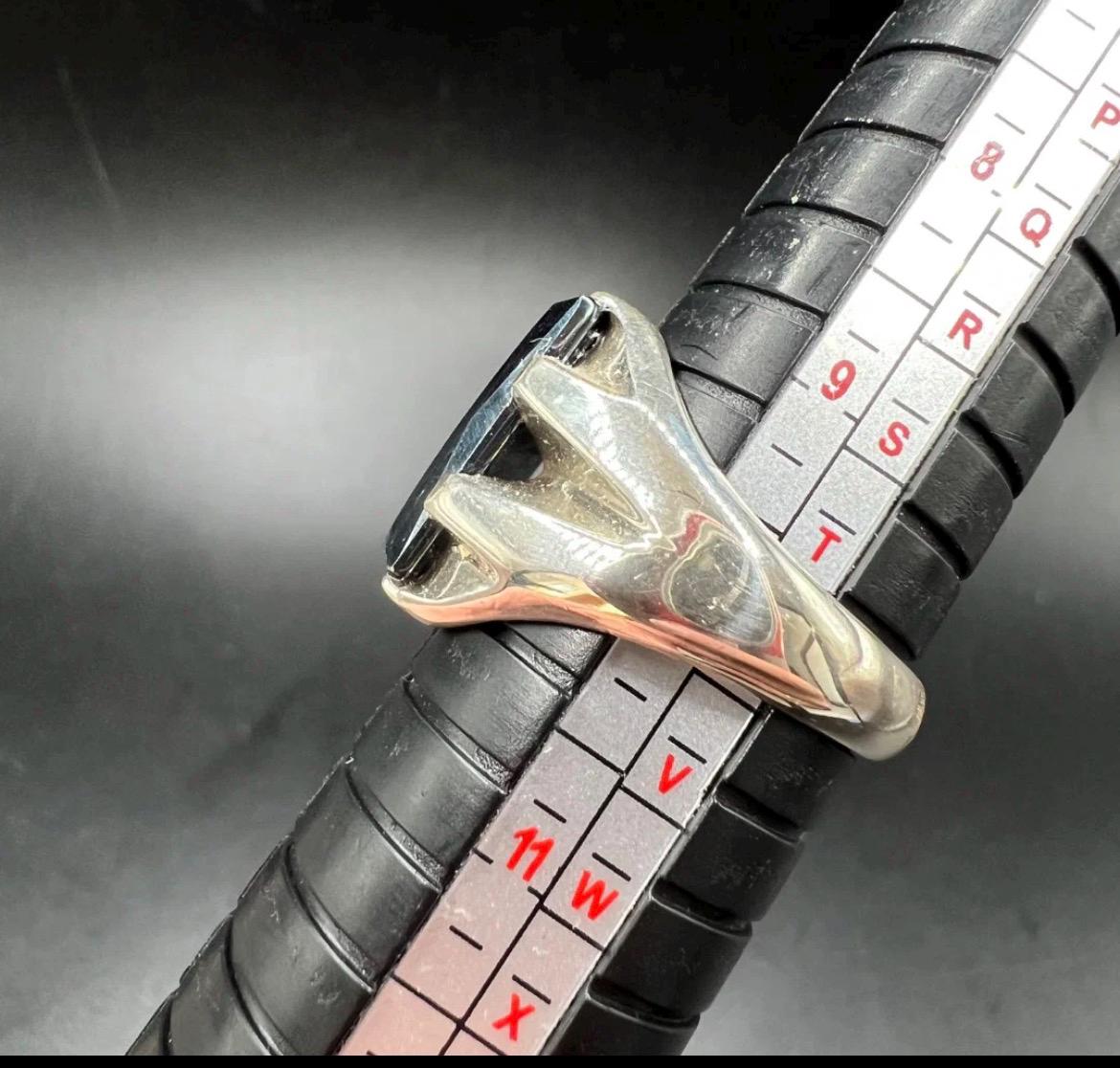 Heavy Vintage 10.7g Men’s Sterling Silver Black Onyx Signet Ring Sz 10