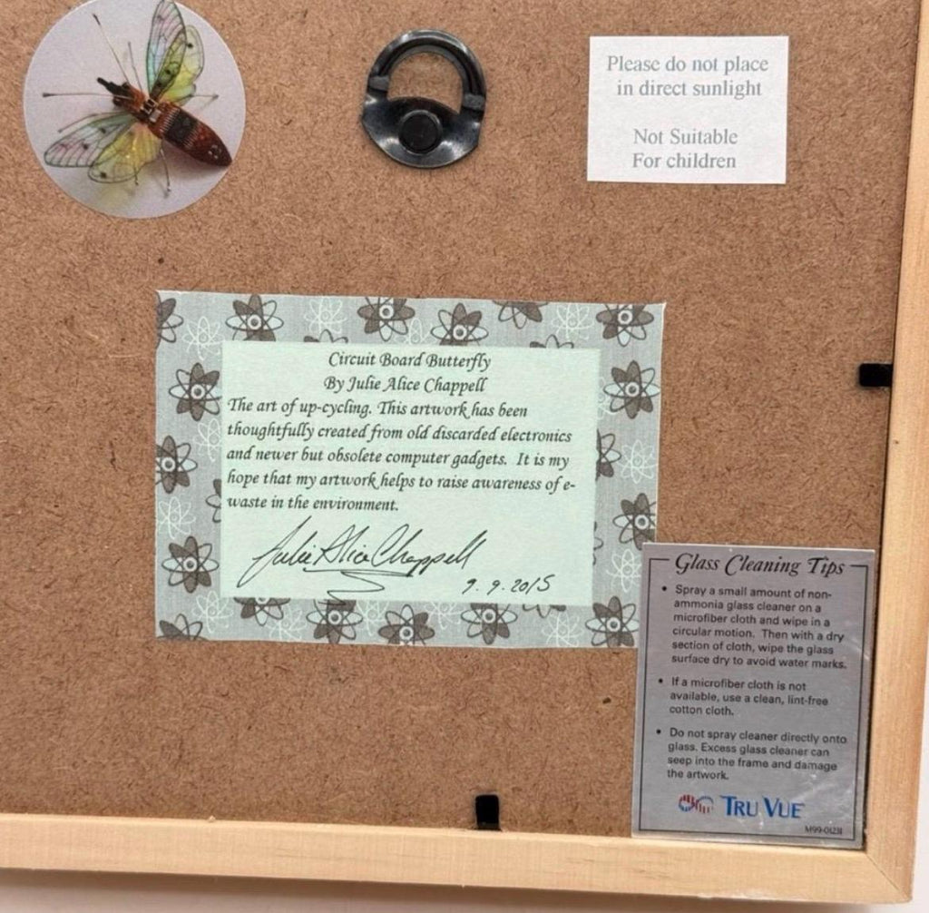 Julie Alice Chappell Circuit board butterfly - Signed and Framed