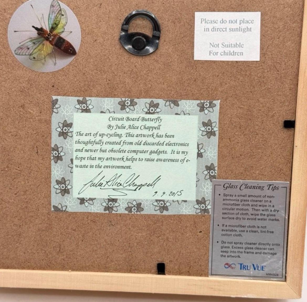 Julie Alice Chappell Circuit board butterfly - Signed and Framed