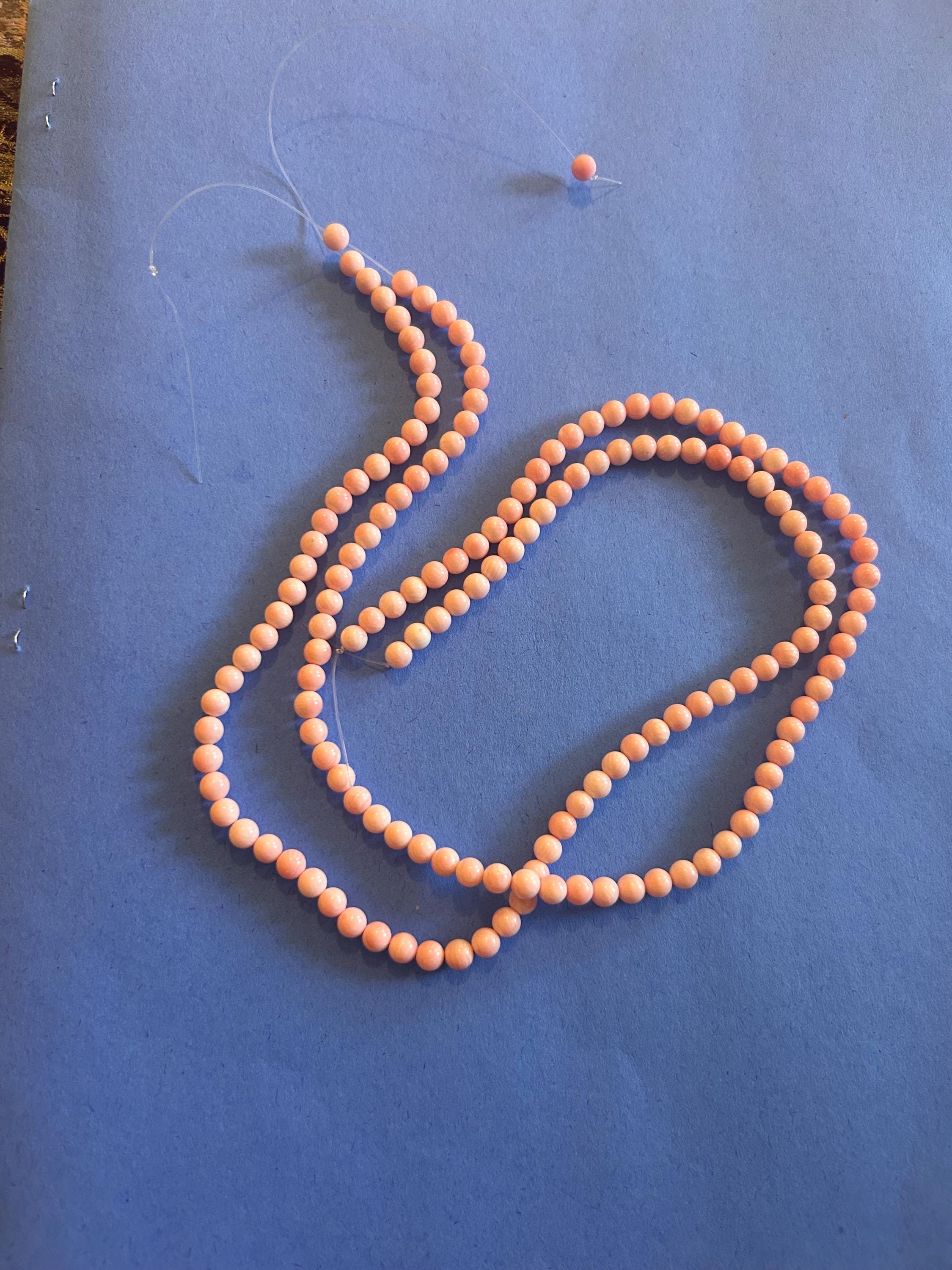 Genuine Vintage "Angel Skin" Coral Loose Strands - 34g Estate Find