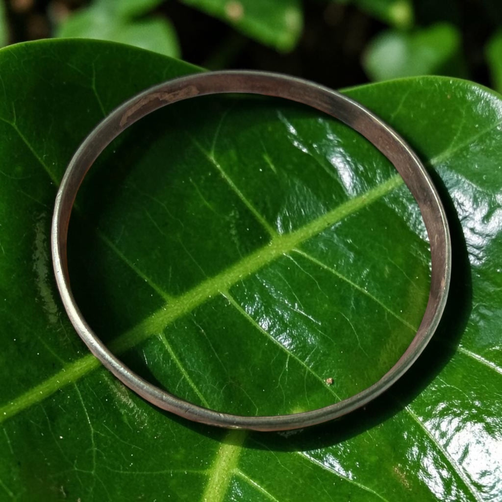 Vintage Taxco Silver Domed Bangle • Mid-Century Minimalist • Circa 1950s