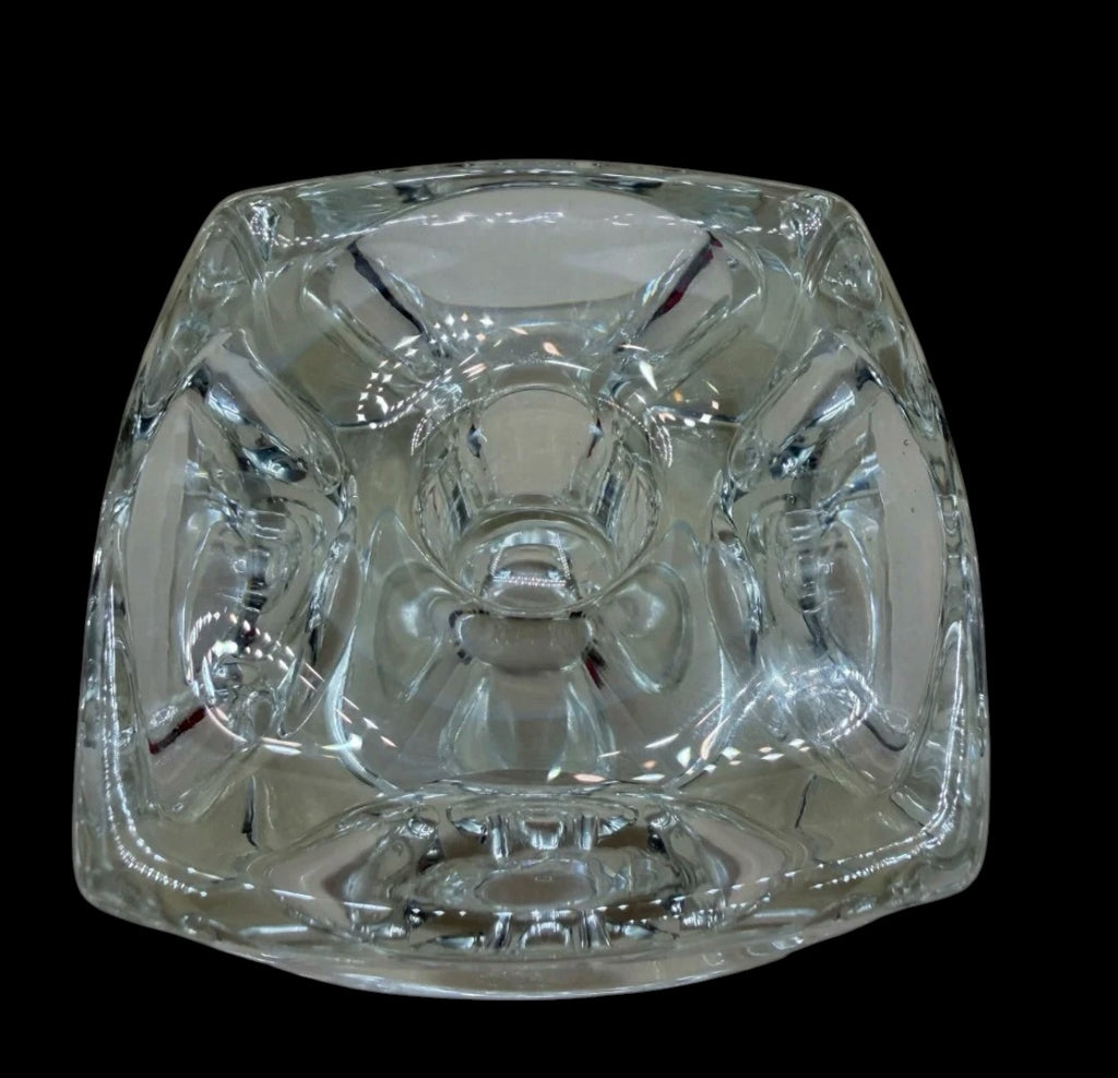 Rudolf Jurnikl "Ice Cube" Art Glass Candle Holder | Sklo Union, Czechoslovakia, 1960s