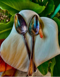 International Silver Co. 7” Place Spoons – Vibrant Iridescent Rainbow Patina (Set of 2)