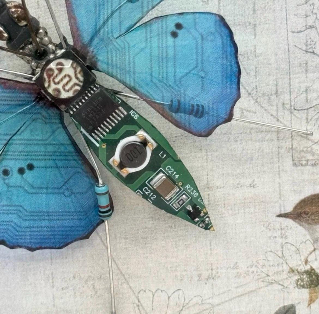 Julie Alice Chappell Circuit board butterfly - Signed and Framed