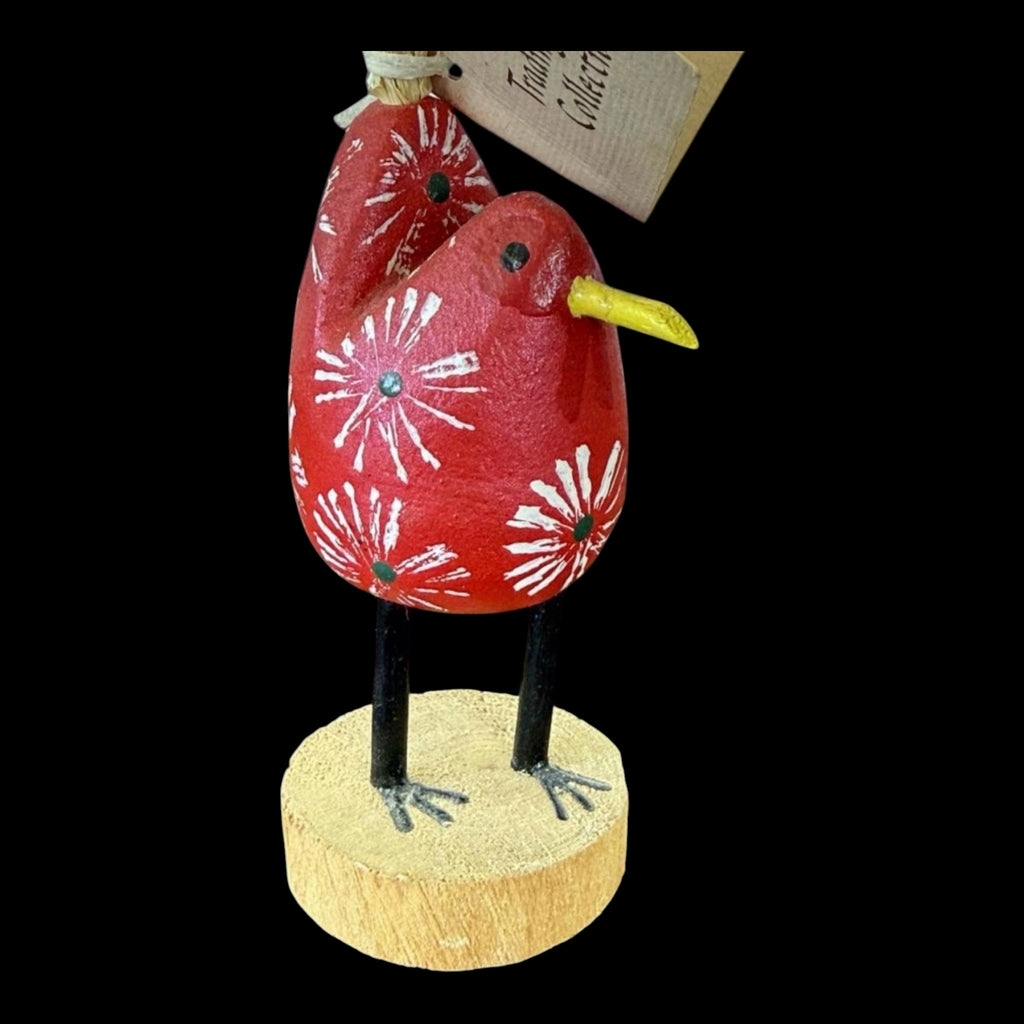 Edith John Navajo Folk Art Hand-Carved Wood Chicken Sculpture Signed Native American 5"
