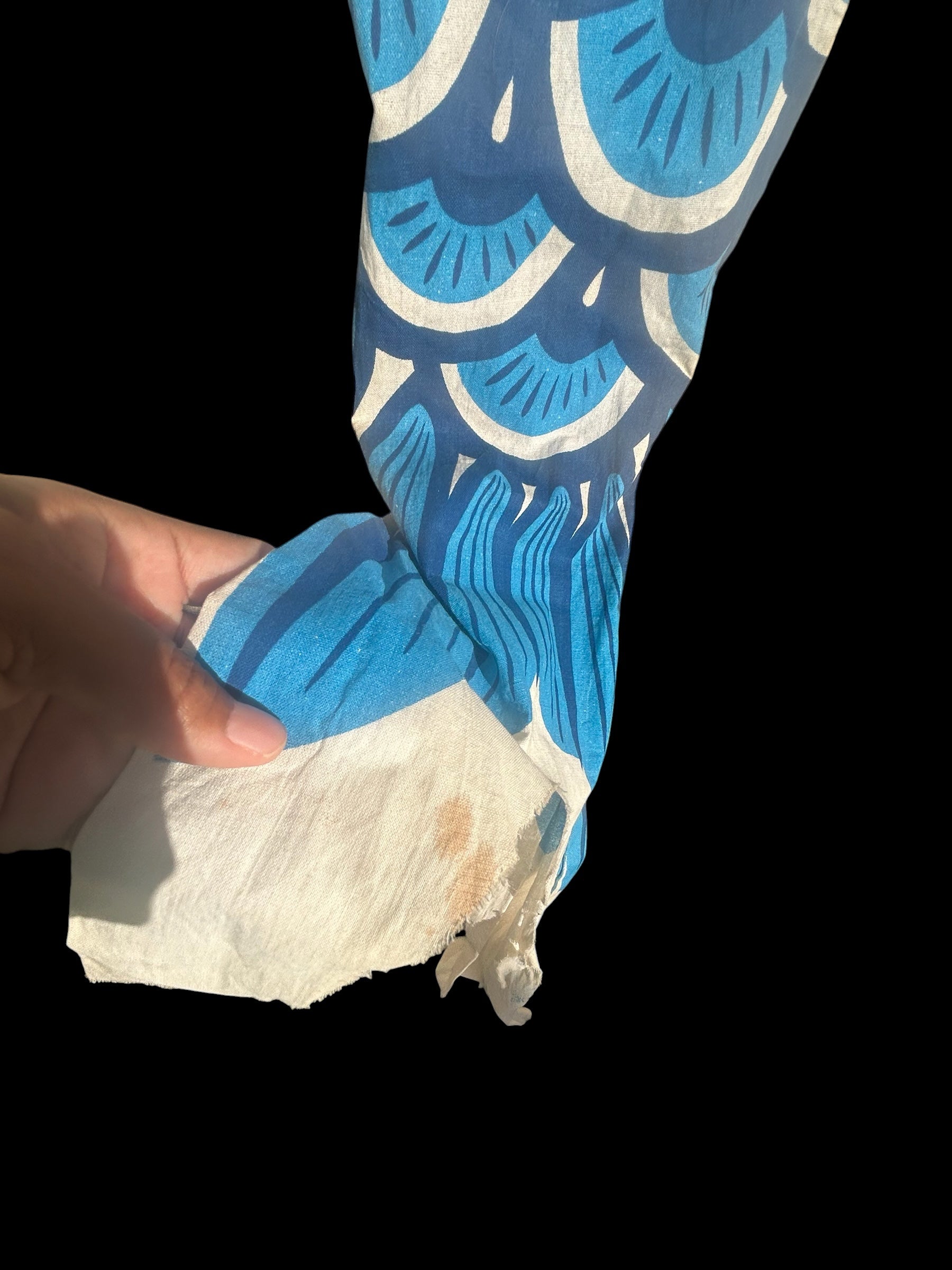 Rare Mid-Century Artisanal Japanese Koinobori Cotton Carp Windsock