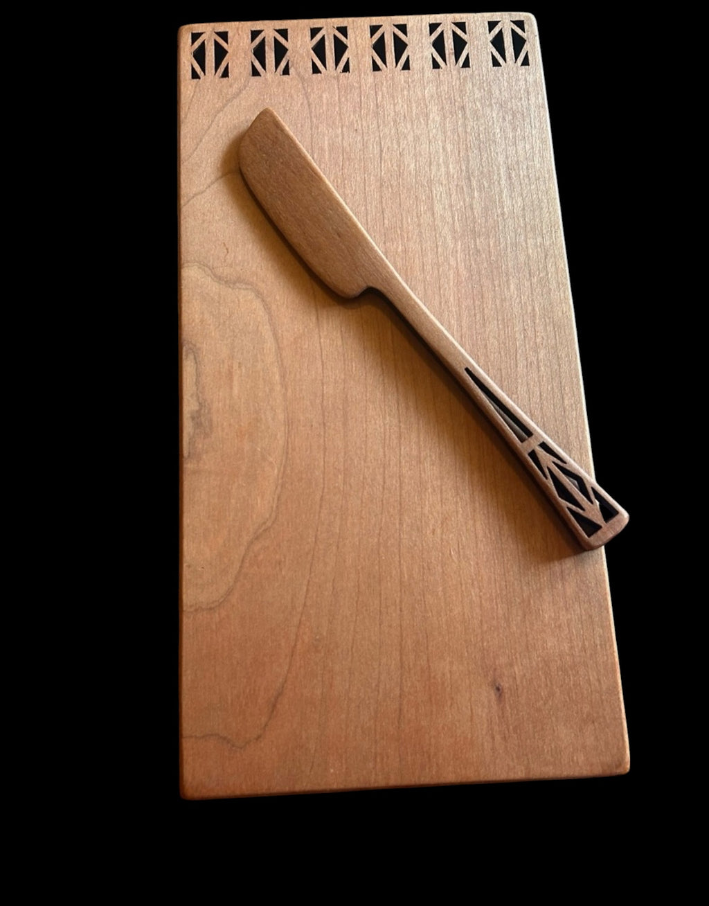 Moonspoon Butter Board & Spreader. Cheese Board. Handmade USA. Cherry Wood.
