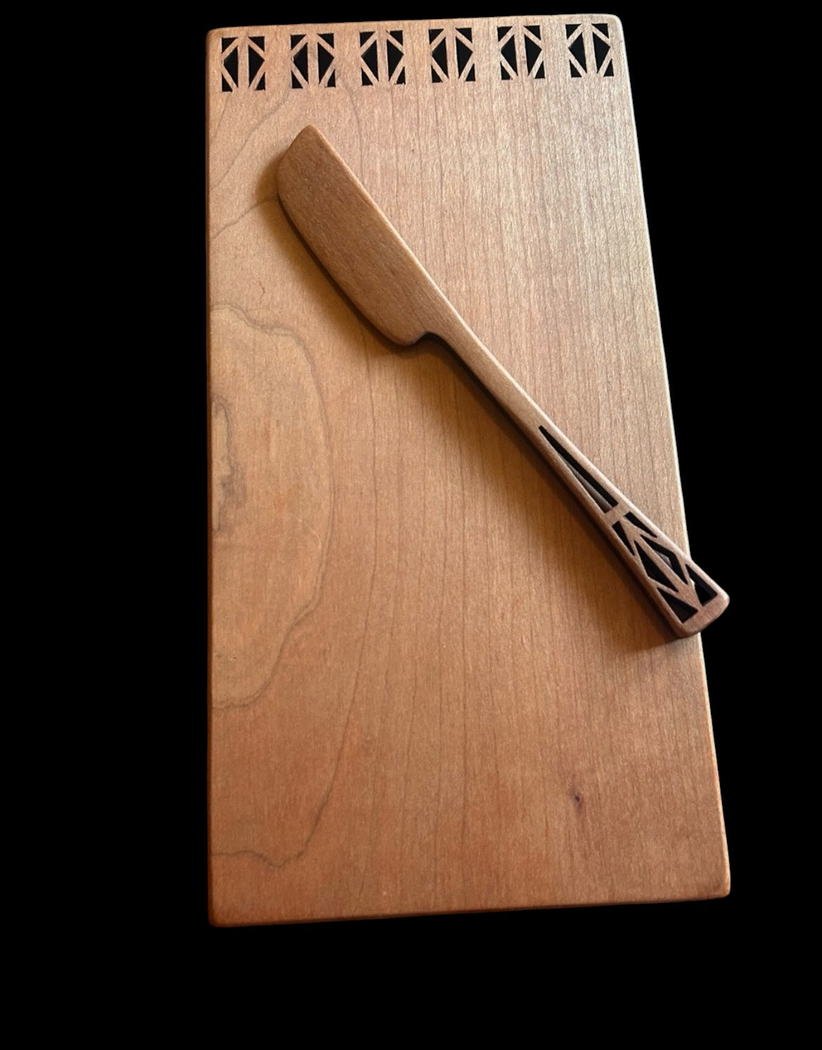 Moonspoon Butter Board & Spreader. Cheese Board. Handmade USA. Cherry Wood.