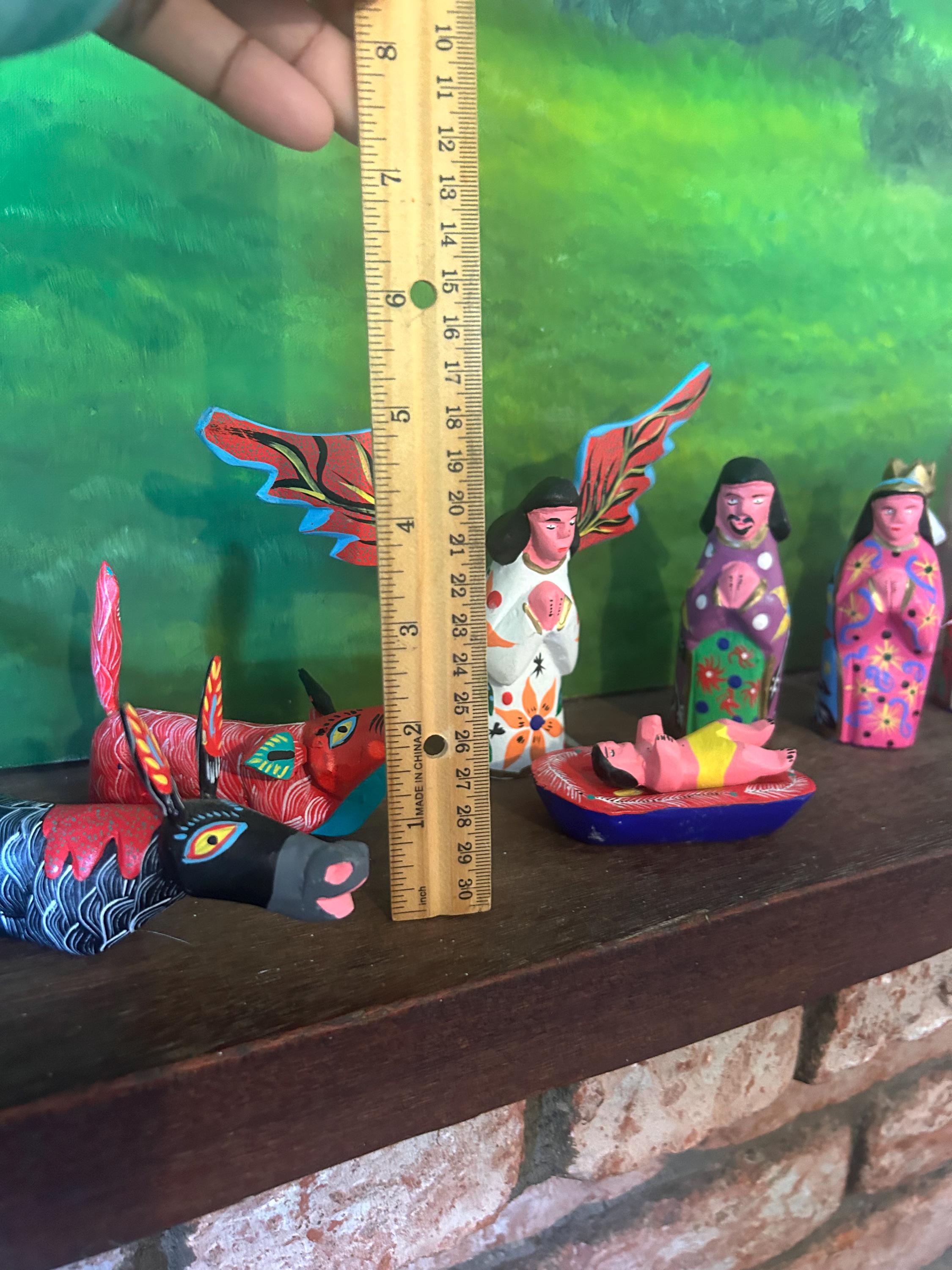 Signed 13pc Rodrigo Melchor Ojeda Oaxacan Nativity Set Vintage Masterpiece