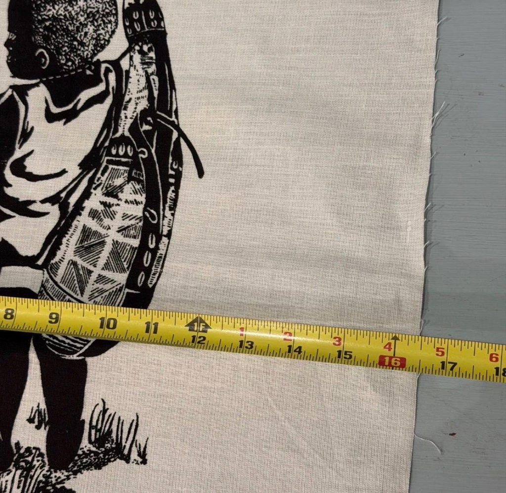 Vintage Mid-Century Maasai Folk Art Set - 4 Hand-Printed Linen Wall Hangings