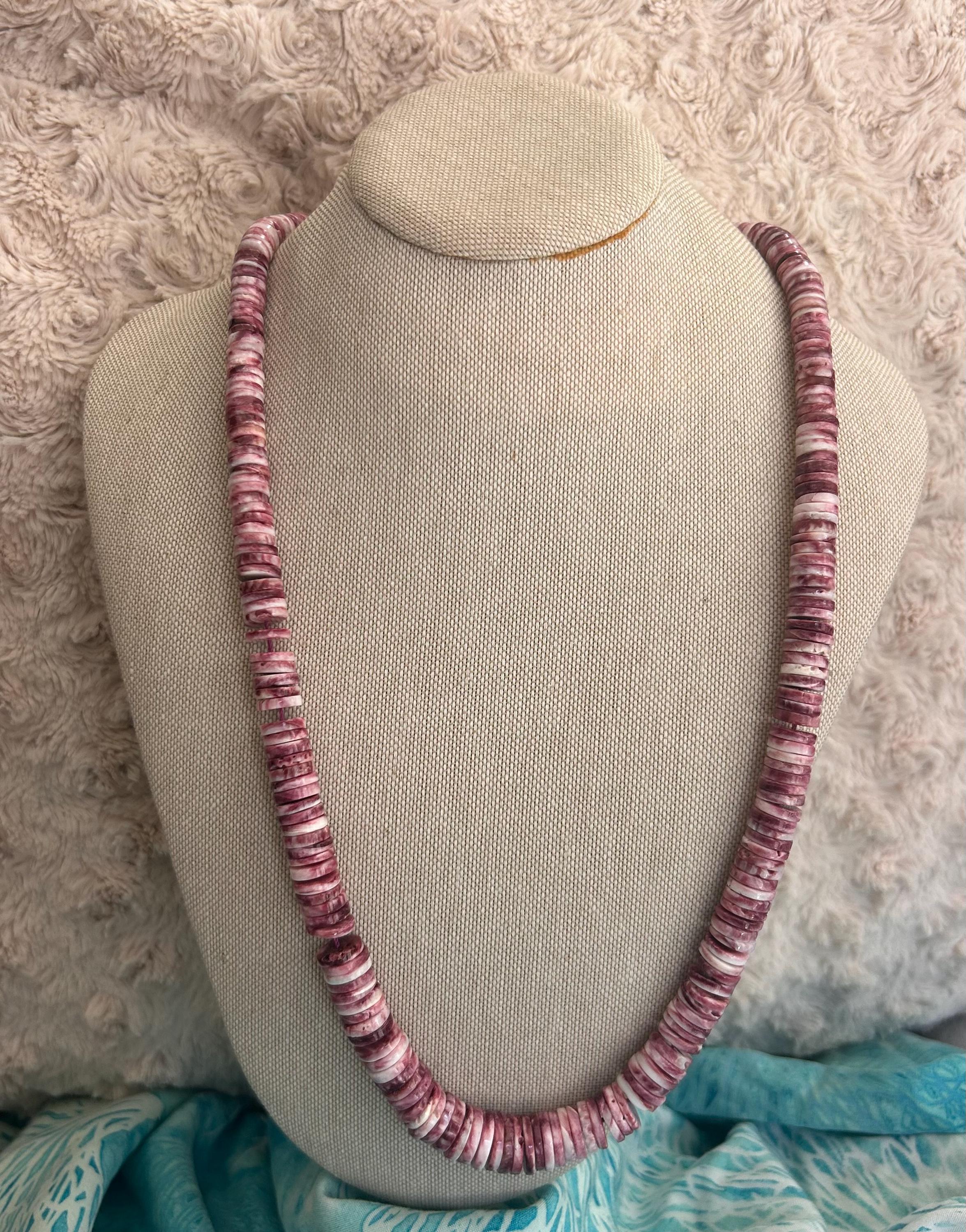 Rare 26" Natural Purple Spiny Oyster Heishi Master Strand