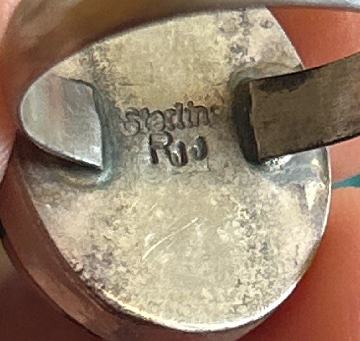 Vintage Ronald James Henry Sterling Silver Inlay Ring - Size 9