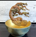Bonnie Belt Studio Pottery Cypress Cut Away Bowl Ceramic Sculpture Signed 5x7"