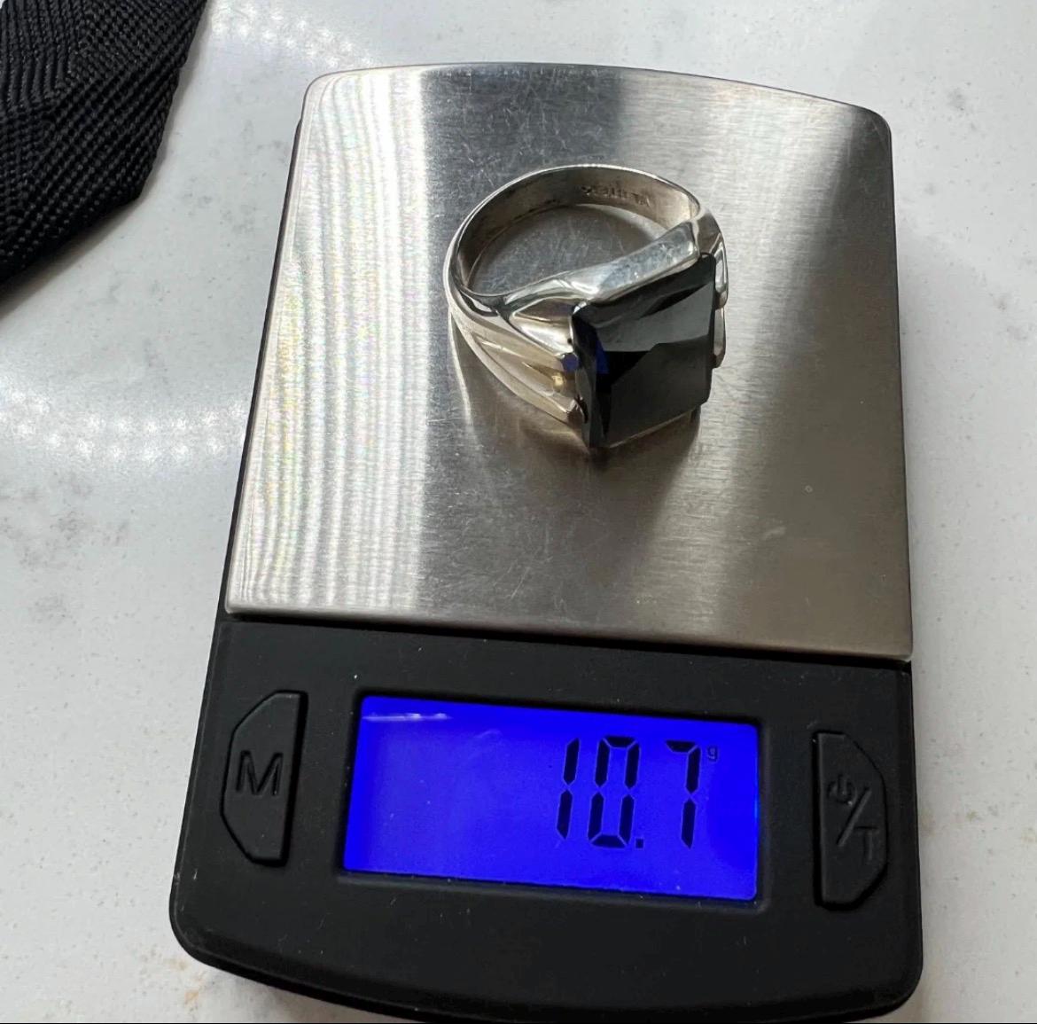 Heavy Vintage 10.7g Men’s Sterling Silver Black Onyx Signet Ring Sz 10