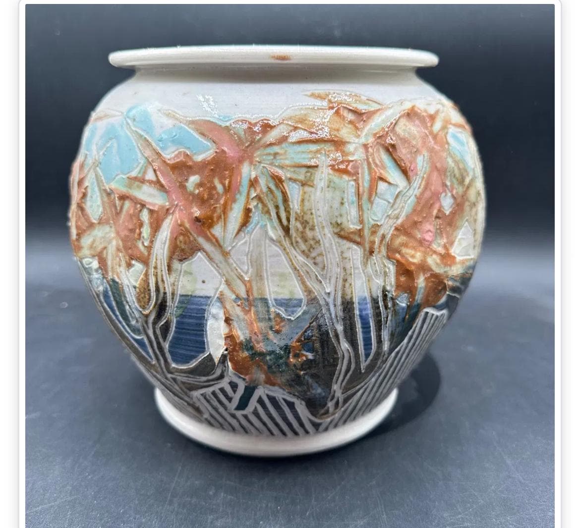 Richard Rowe Unique Vase Signed Studio Art Pottery Ceramic