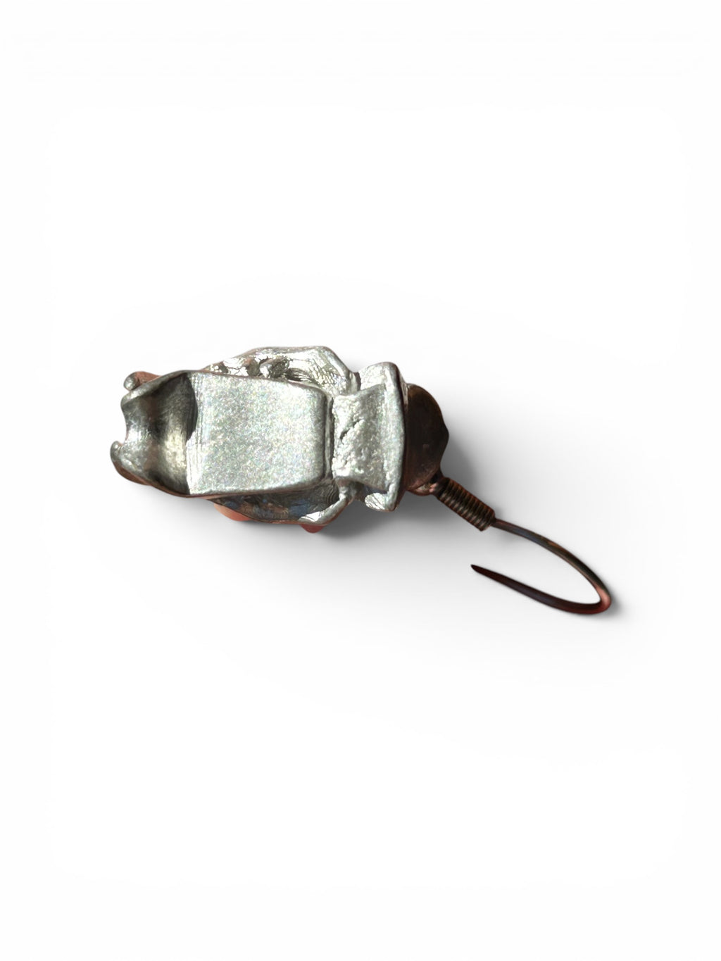 Sabertooth Tiger Skull Dangle Earrings — White Bronze & Sterling Silver | Paleontological Art Jewelry