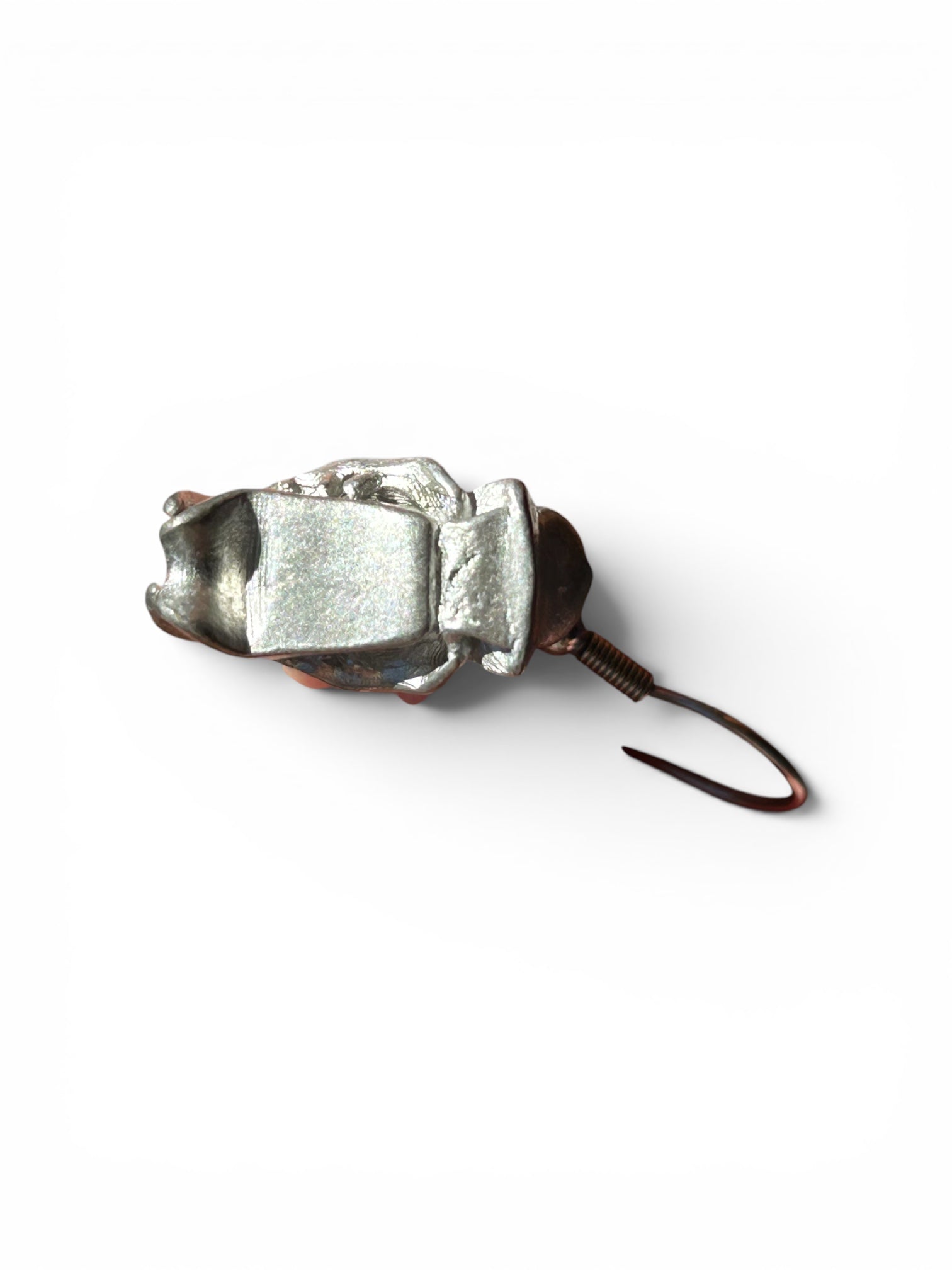 Sabertooth Tiger Skull Dangle Earrings — White Bronze & Sterling Silver | Paleontological Art Jewelry