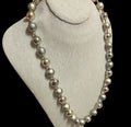 Vintage Mid-Century Japanese "Silver Splash" Lucite Bead Necklace — Atomic Era Costume Jewelry