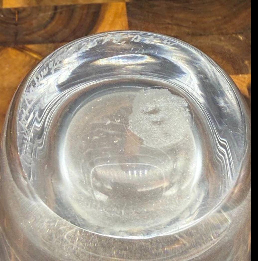 Vintage Orrefors Sweden Crystal "Goose Girl" Vase Sven Palmqvist 2578 Etched