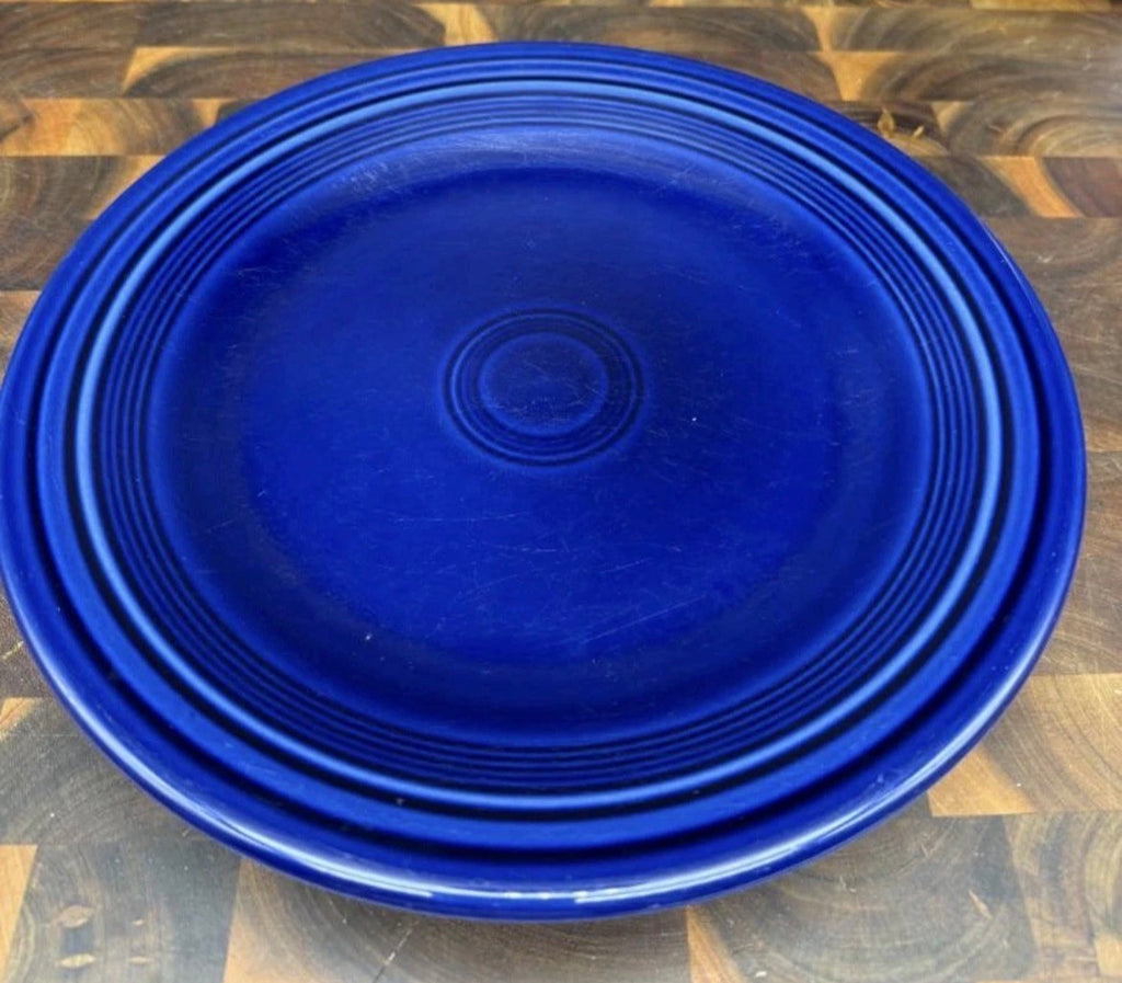 Fiesta HLC Dinner Plates — Mixed Rainbow Set of 6 with Retired Cinnabar | Estate Find