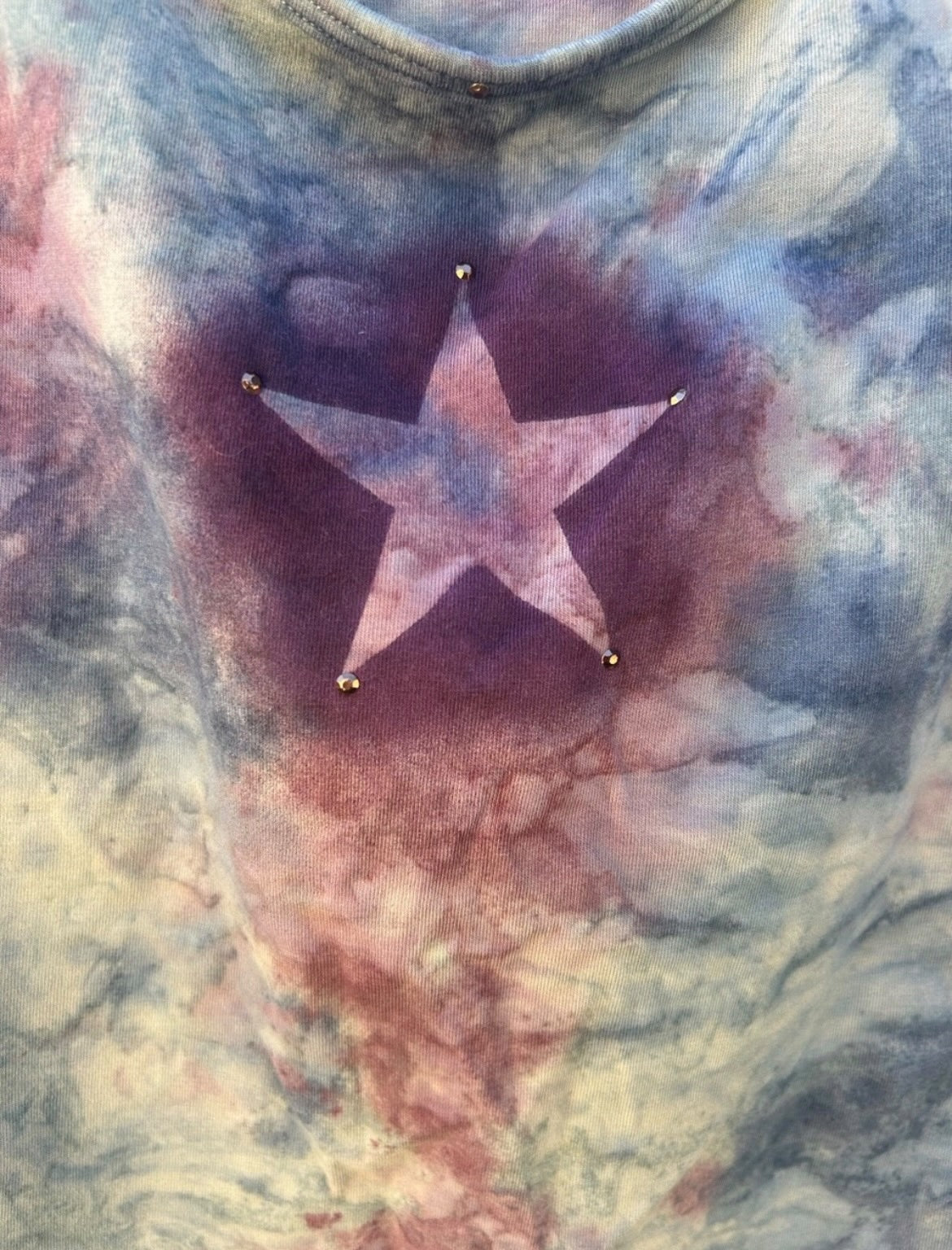 Y2K Tie-Dye Studded Racerback Crop Tank