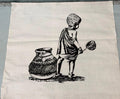 Vintage Mid-Century Maasai Folk Art Set - 4 Hand-Printed Linen Wall Hangings