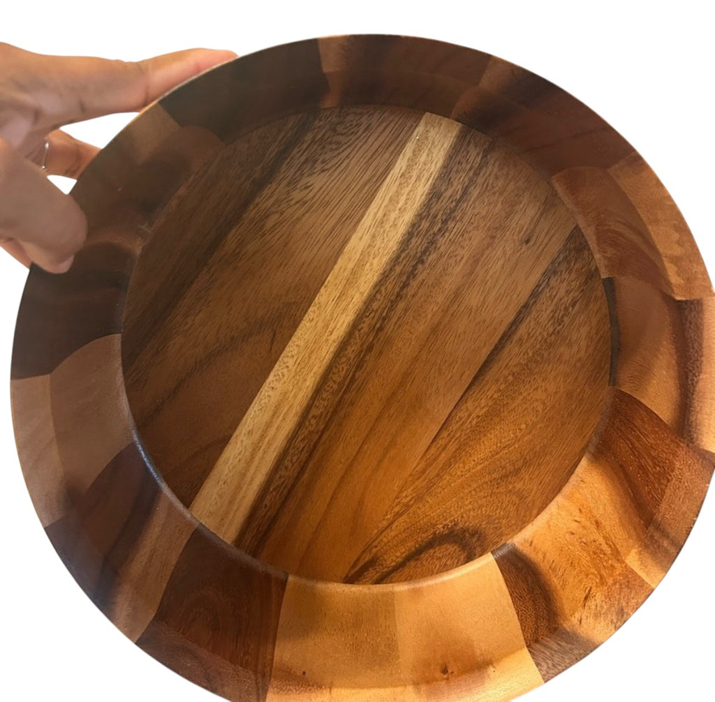 Artisan Acacia Wood Salad Bowl