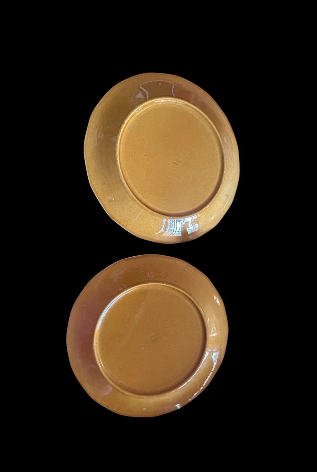 VTG MCM Homer Laughlin Milano Gold 12” Chop Plate Serving Platters - Pair of 2