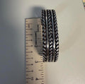 Vintage Heavy Stainless Steel Southwestern Cuff Bracelet Artisan Welded