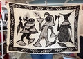 Vintage African Korhogo Cloth Senufo Hand-Painted Mud Cloth Tapestry 50"x35