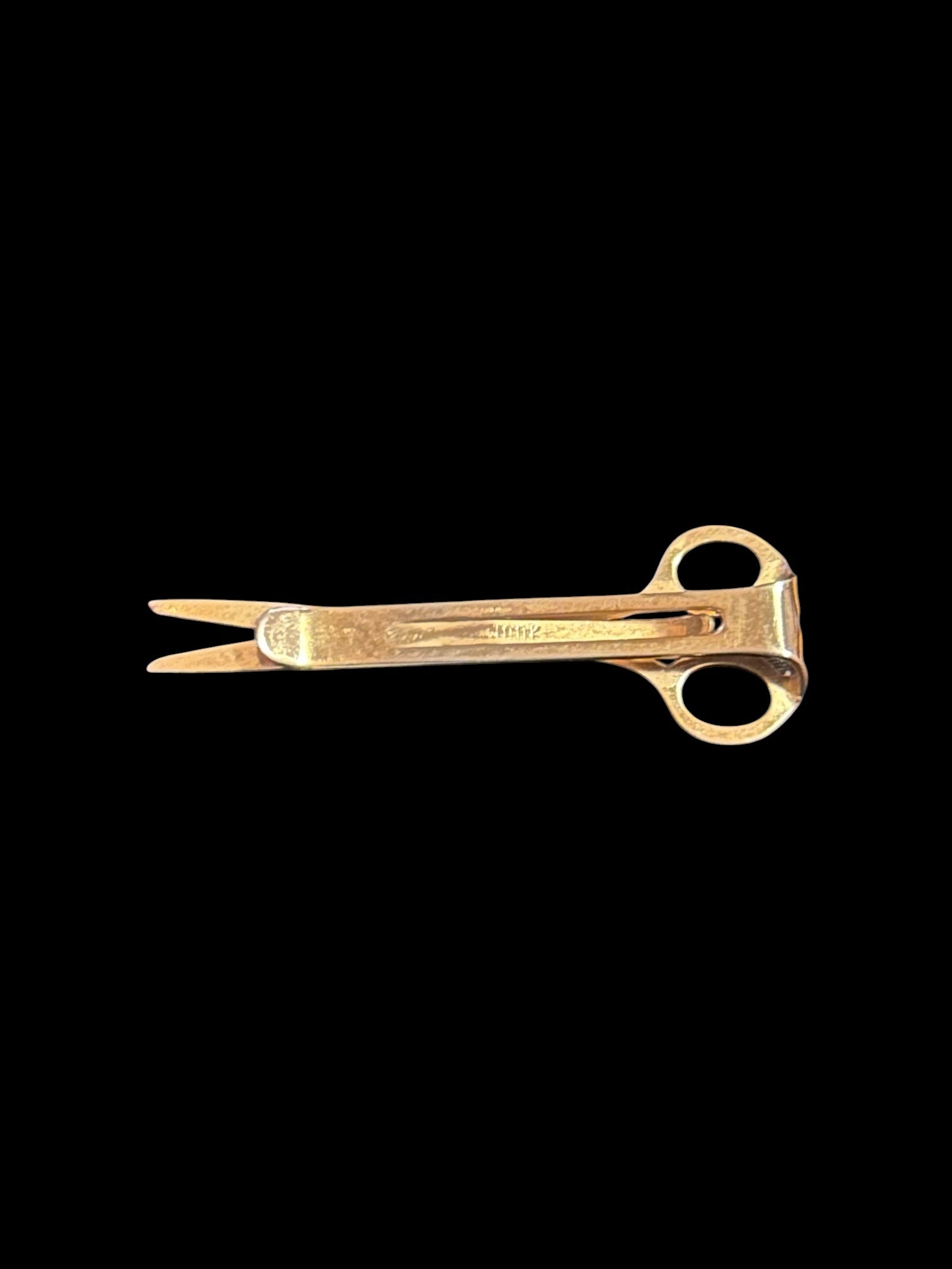 VTG Signed SWANK Tie Clip Lot - Gold Tone Scissors & Sleek Mid Century Bar Set