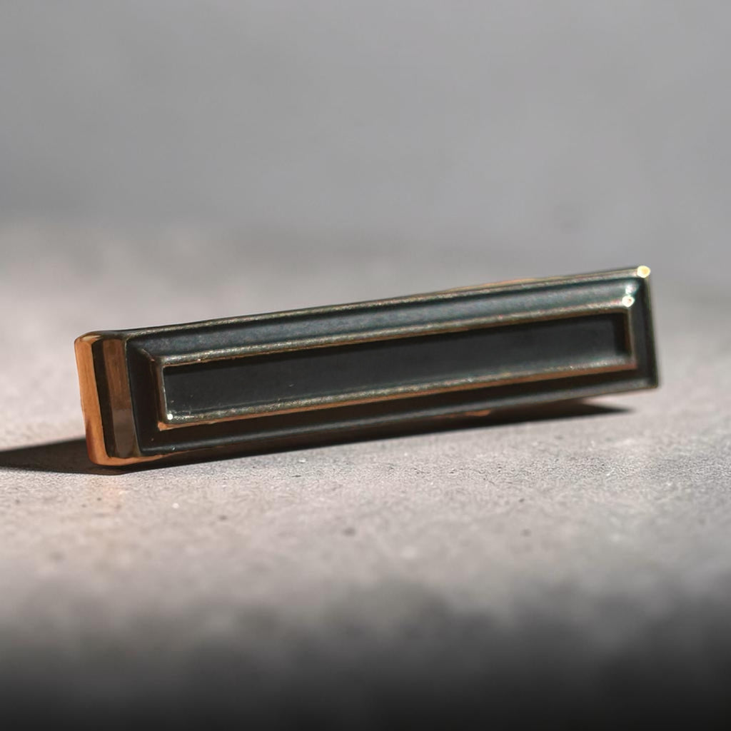 VTG Signed SWANK Tie Clip Lot - Gold Tone Scissors & Sleek Mid Century Bar Set