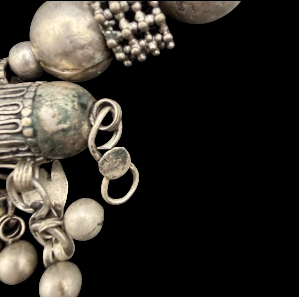 Antique Yemeni Bedouin Silver Hirz Amulet Jewelry Set — World Traveler Estate Find