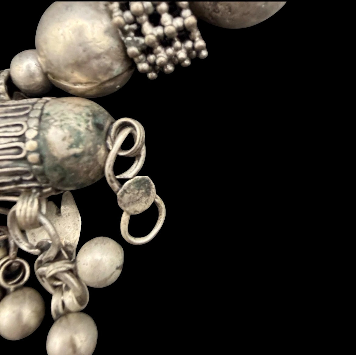 Antique Yemeni Bedouin Silver Hirz Amulet Jewelry Set — World Traveler Estate Find