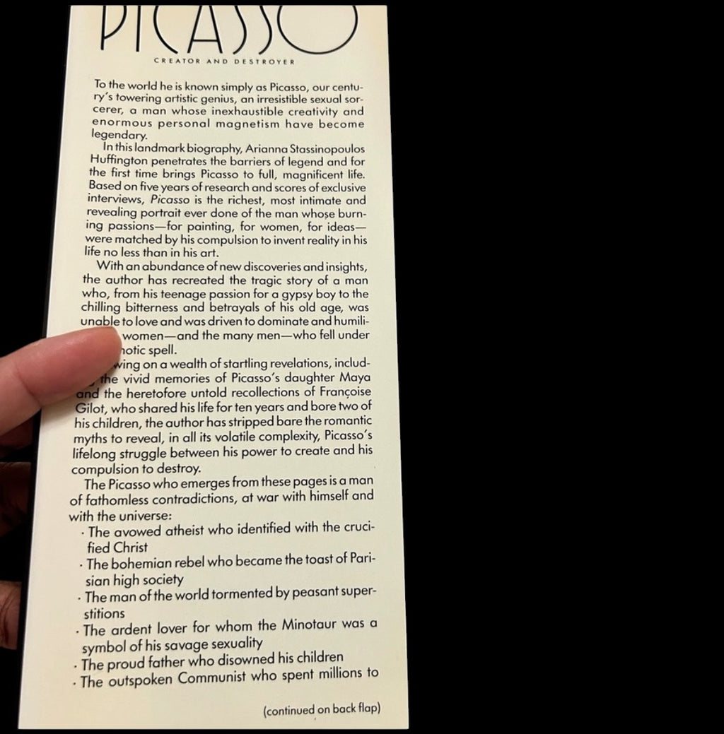 Picasso: Creator and Destroyer (Hardcover) - signed by author