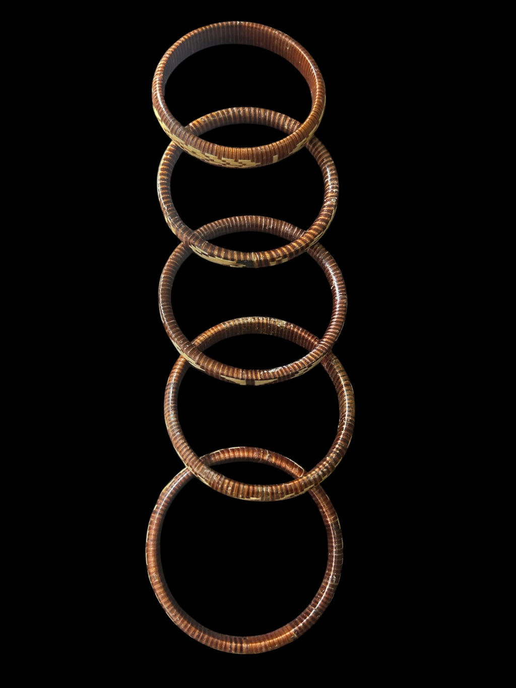 Vintage Lahu Tribal Bangle Bracelets Handwoven Rattan Cane Boho Ethnic Stack