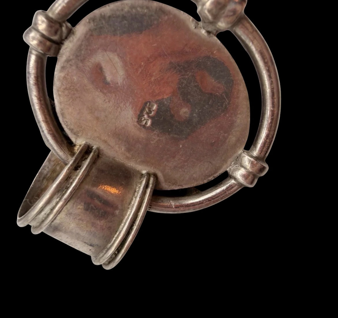 Vintage 925 Sterling Silver Tibetan Gau Amulet Pendant Lapis Coral Owl 17.3g