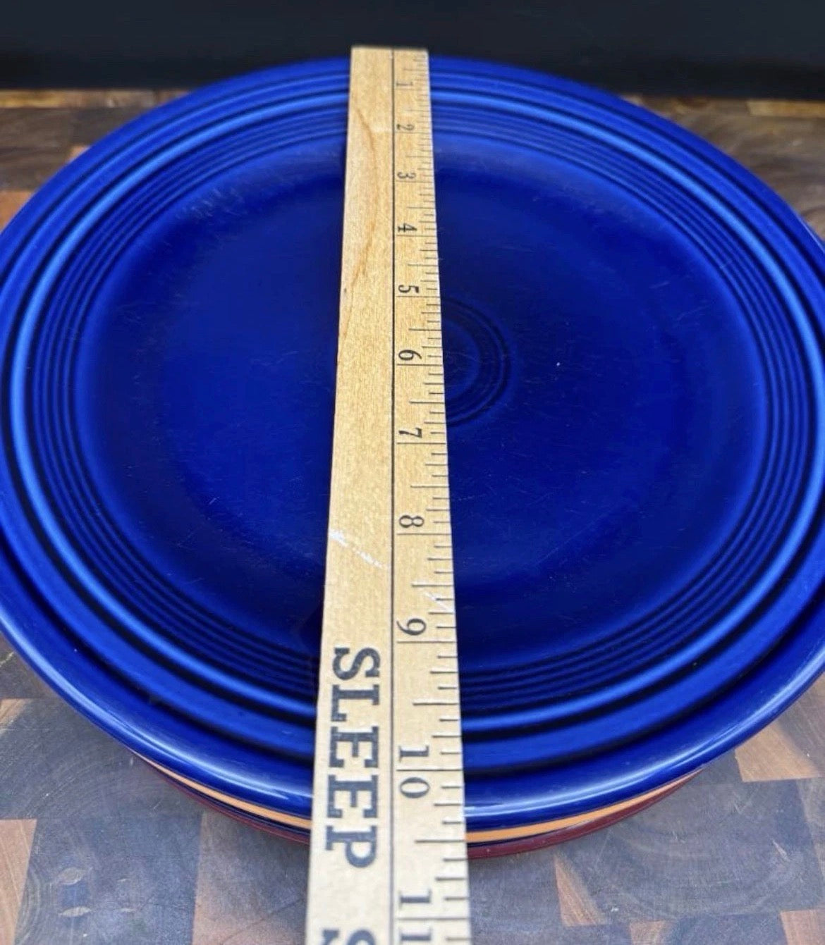 Fiesta HLC Dinner Plates — Mixed Rainbow Set of 6 with Retired Cinnabar | Estate Find