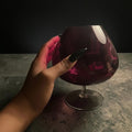 Vintage Mid-Century Amethyst Glass Brandy Snifter Balloon Vase - 7.5"