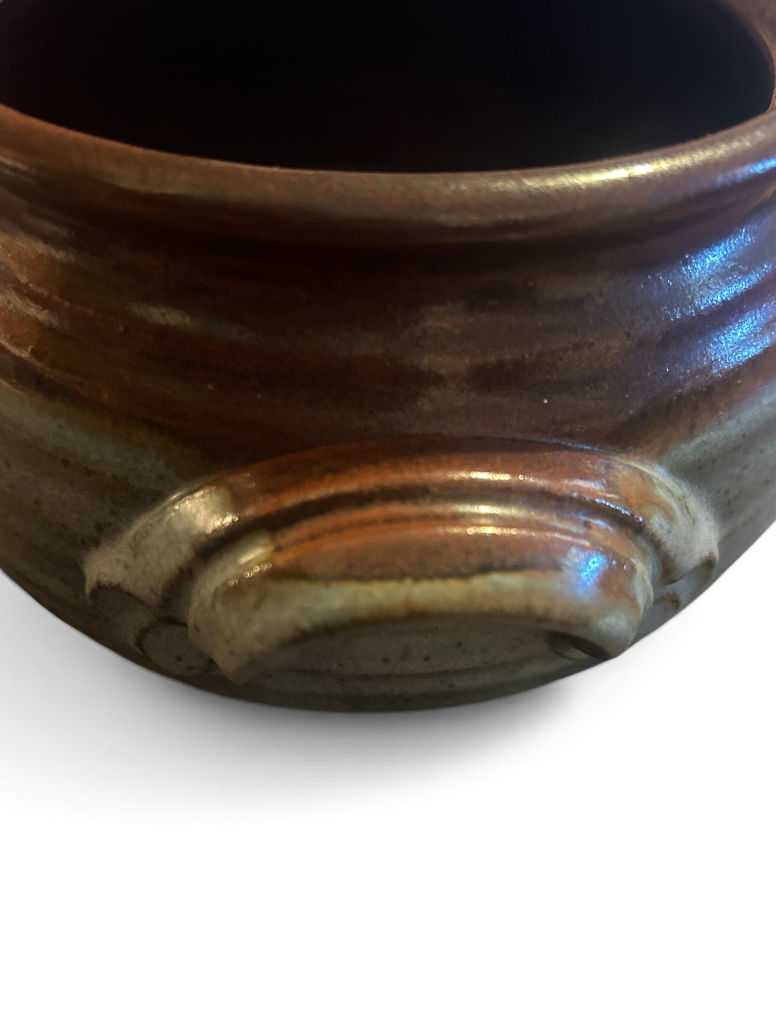 Handcrafted Artisan Stoneware Clay Lidded Casserole Soup Pot