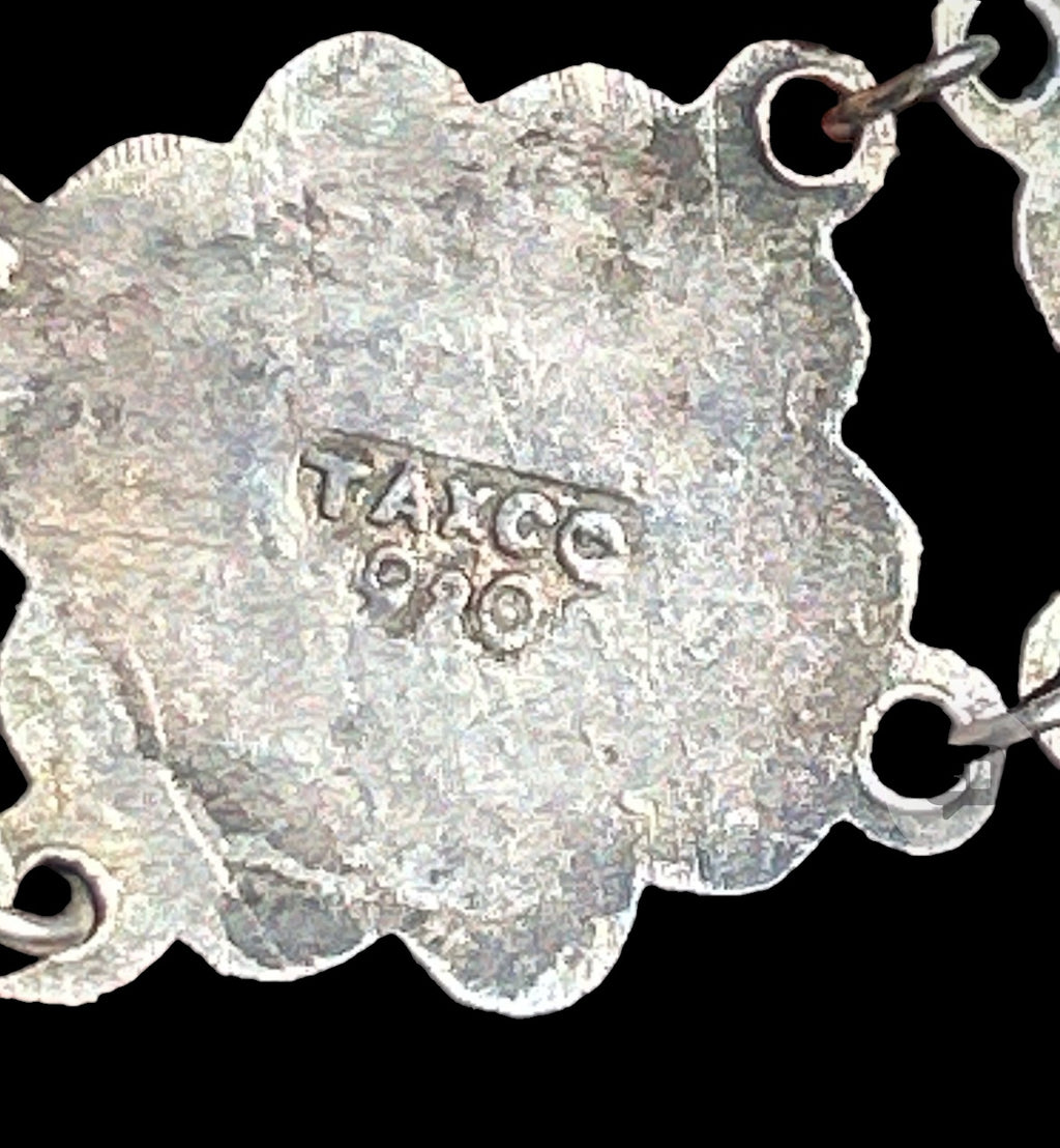 Archival 1930s Taxco .980 Fine Silver Beaded Dome Panel Bracelet