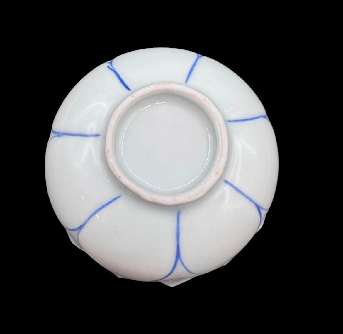 Hand-Painted Thai Blue & White Lotus Bowl & Vase Set